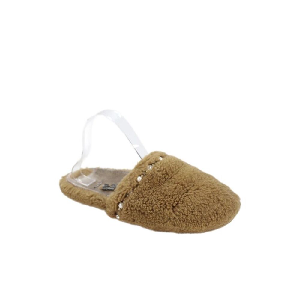 Jimmy Choo Womens Jeweled Pearl Slide On Clog Flats Brown Size 38 8